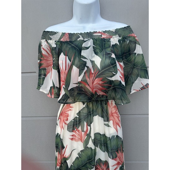 Show Me Your Mumu Hacienda Off The Shoulder Maxi Dress Paradise Found Chiffon XS - Picture 6 of 16